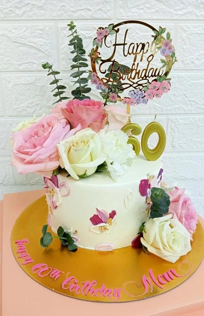 Elegant Real roses and Buttercream Cake